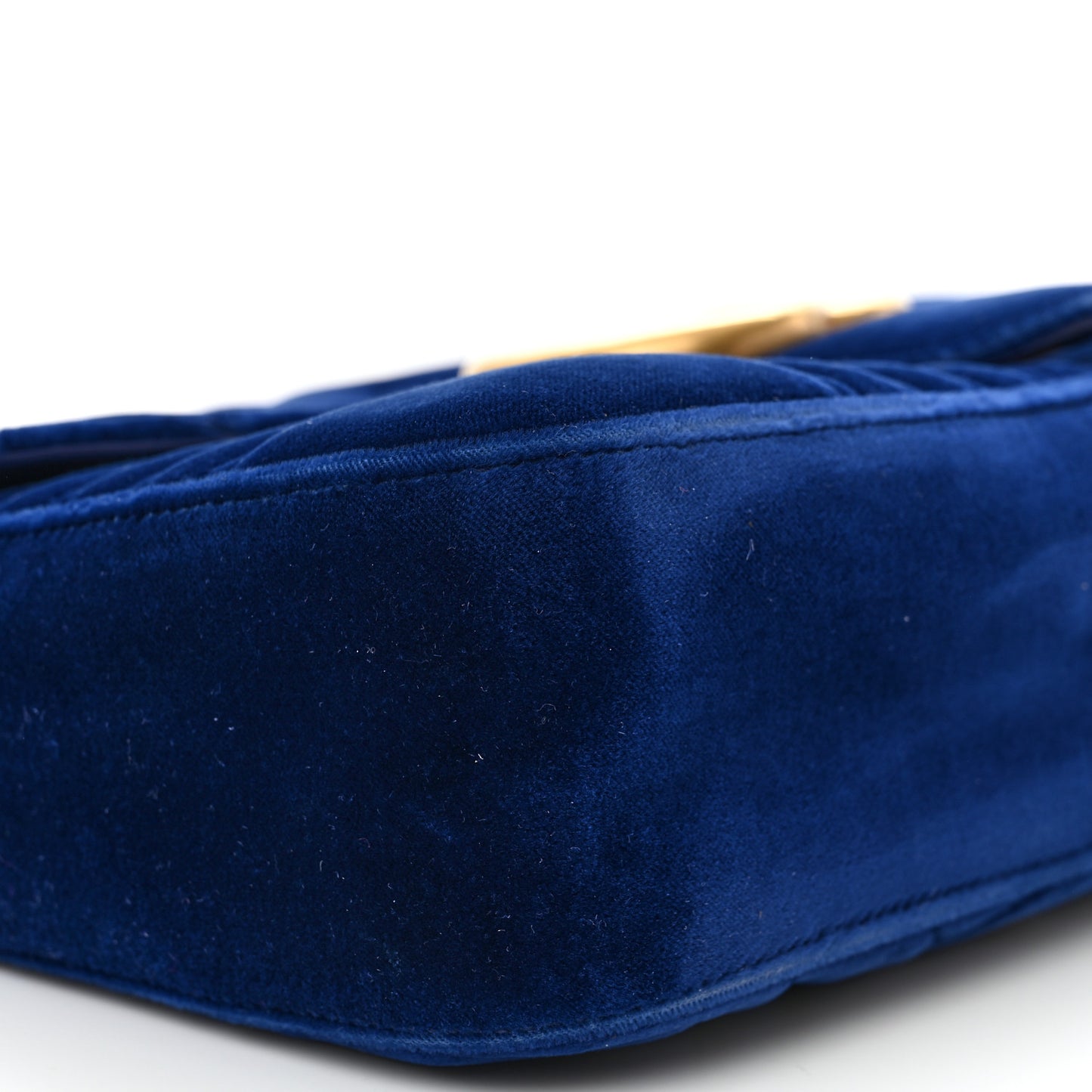 Velvet Matelasse Medium GG Marmont Shoulder Bag Cobalt Blue