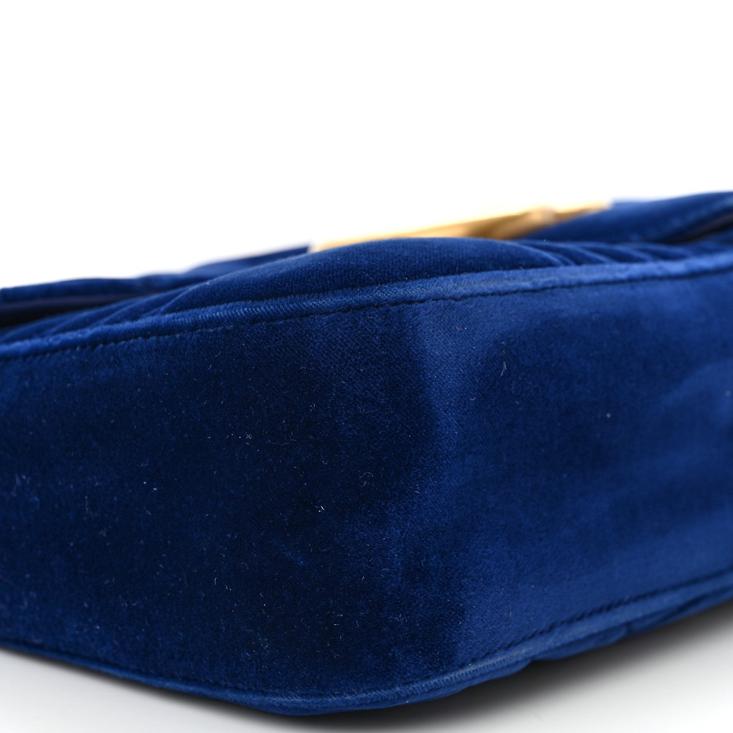 Gucci Velvet Matelasse Medium GG Marmont Shoulder Bag Cobalt Blue 10 of 14