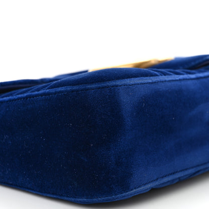 Gucci Velvet Matelasse Medium GG Marmont Shoulder Bag Cobalt Blue 10 of 14