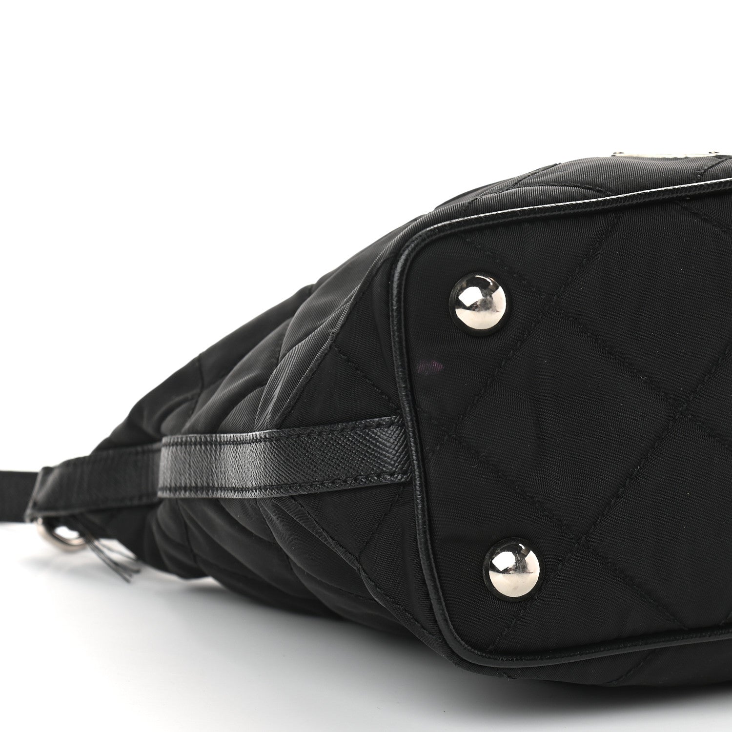 Prada Tessuto Nylon Quilted Saffiano Shoulder Bag Black 7 of 10