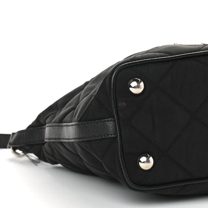 Prada Tessuto Nylon Quilted Saffiano Shoulder Bag Black 7 of 10
