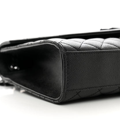 Saint Laurent Grain De Poudre Textured Mixed Matelasse Triquilt Medium Monogram Monochrome Satchel Black 9 of 12