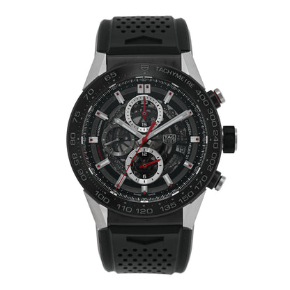 Tag Heuer Stainless Steel 45mm Carrera Chronograph Automatic Watch Black CAR2A1Z 1 of 5