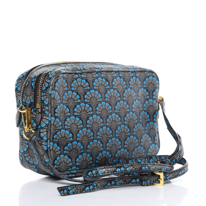 Miu Miu Goatskin Madras Dis Peacock Print Double Zip Crossbody Bag Asfalto 3 of 10