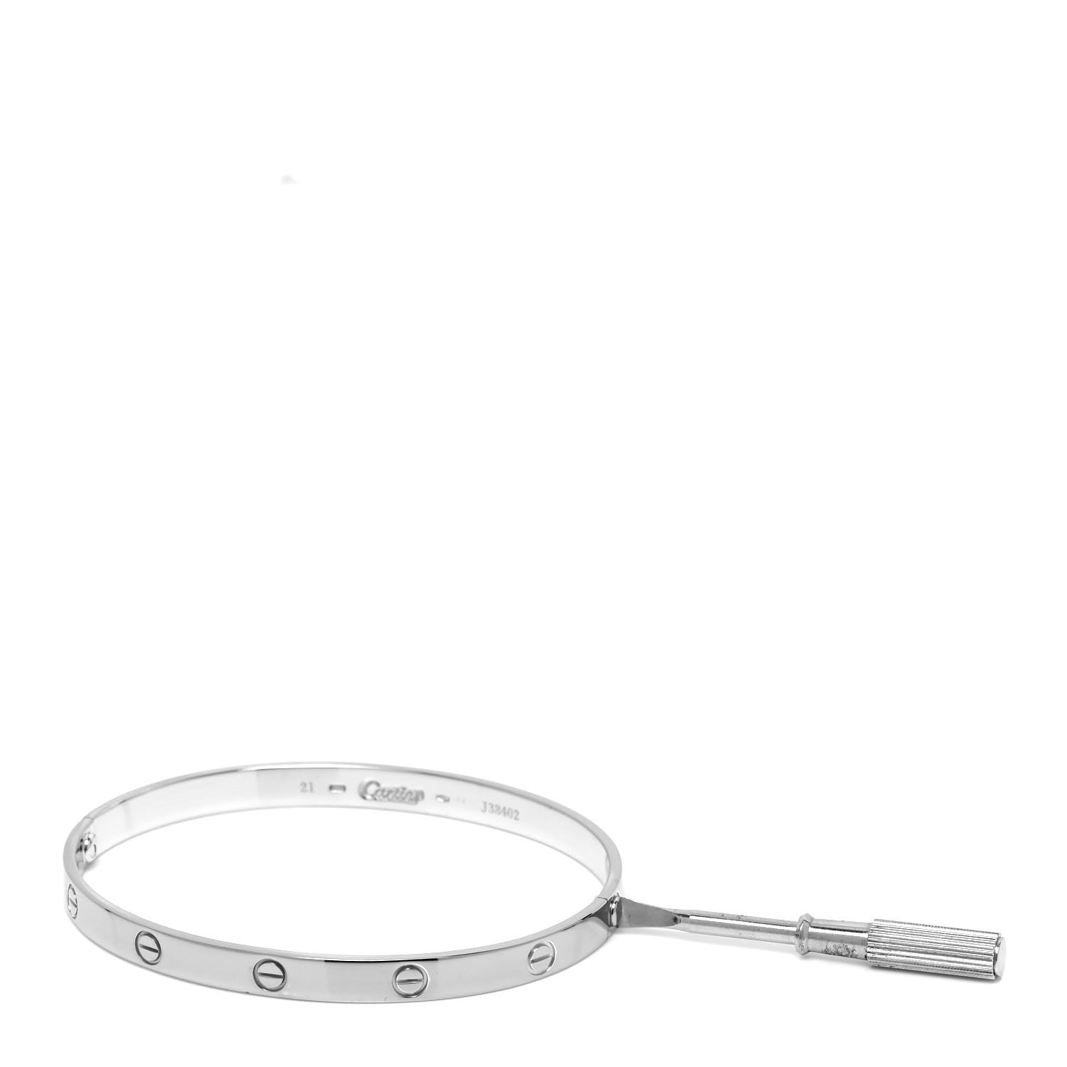 Cartier 18K White Gold LOVE Bracelet 21 5 of 6