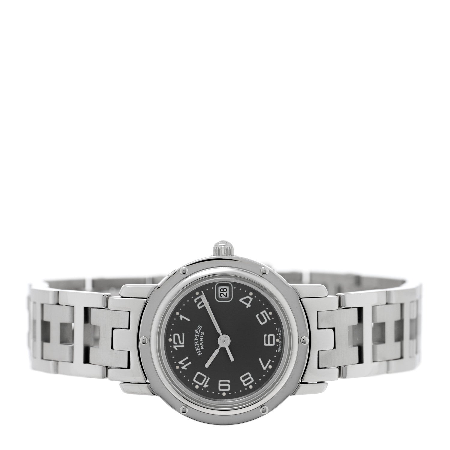 Hermes Stainless Steel 24mm Clipper Quartz Watch Grey 2 of 4