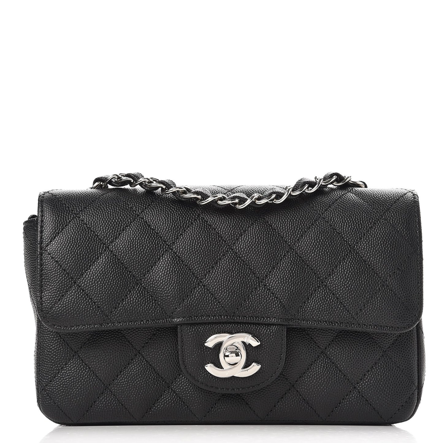 Caviar Quilted Mini Rectangular Flap Black