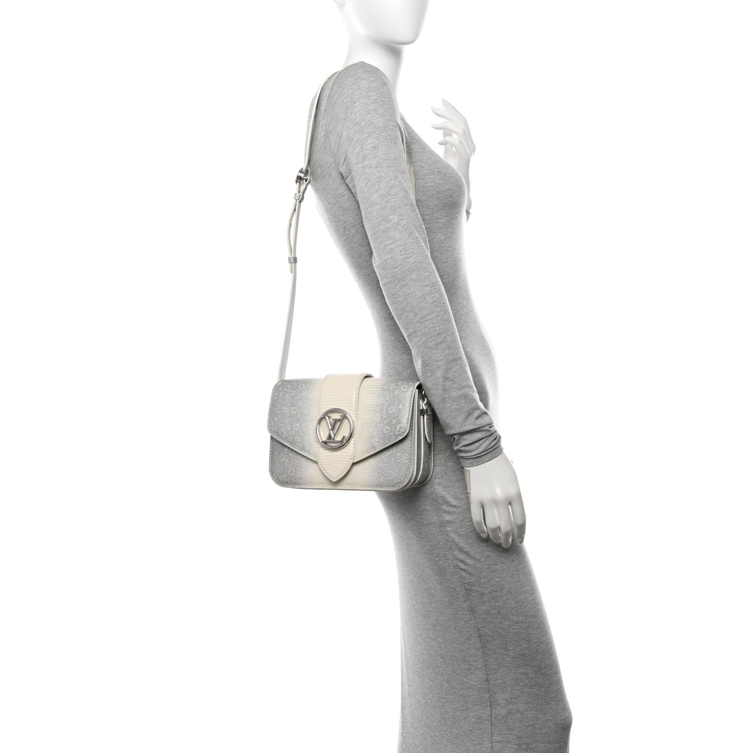 Louis Vuitton Lizard LV Pont 9 White Gray 2 of 9