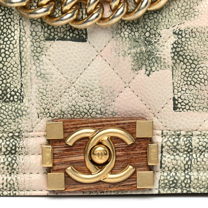 Chanel Painted Caviar Quilted Small Boy In Cuba Flap Khaki 5 of 9