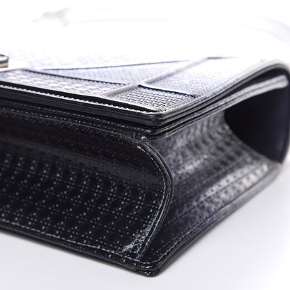Christian Dior Metallic Patent Micro-Cannage Gradient Medium Diorama Flap Bag Silver Blue 8 of 10