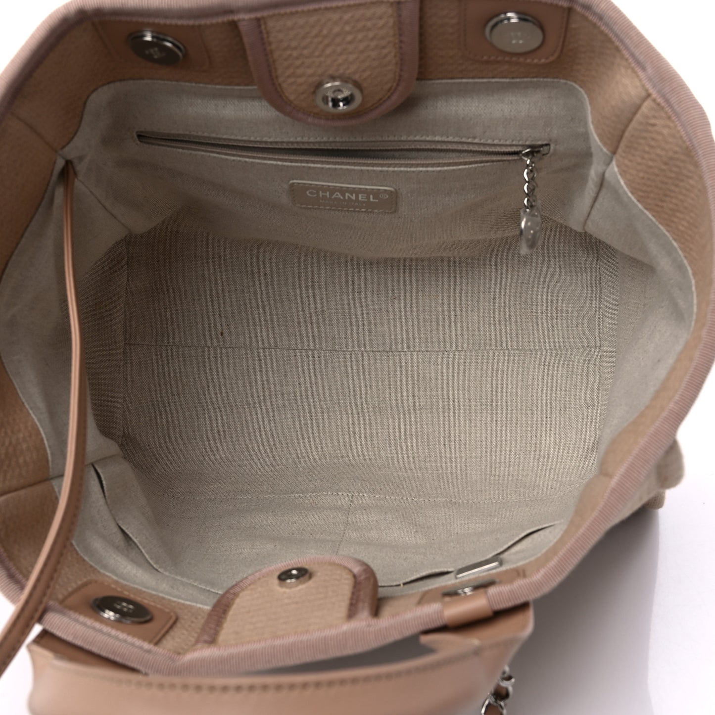 Mixed Fibers Small Deauville Tote Beige