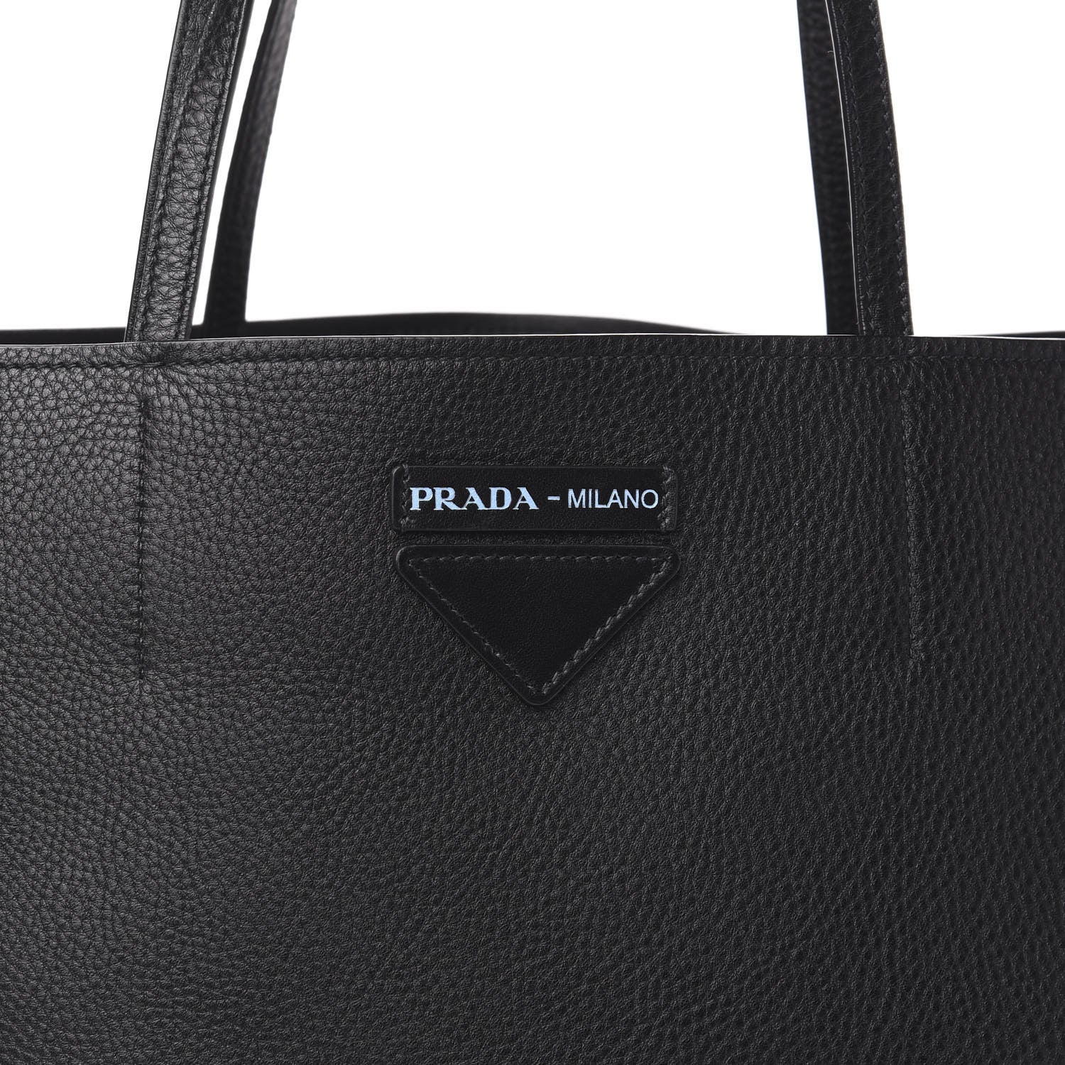 Prada Vitello Daino Etiquette Shopping Bag Black 10 of 10