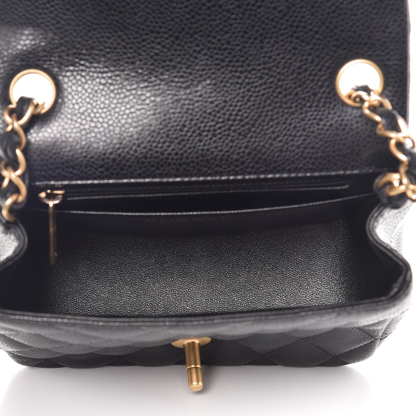 Caviar Quilted Mini Square Flap Black