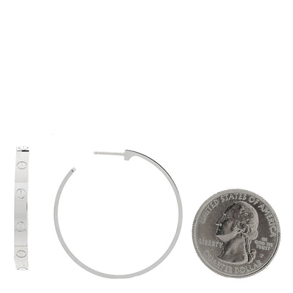Cartier 18K White Gold Large LOVE Hoop Earrings 2 of 5