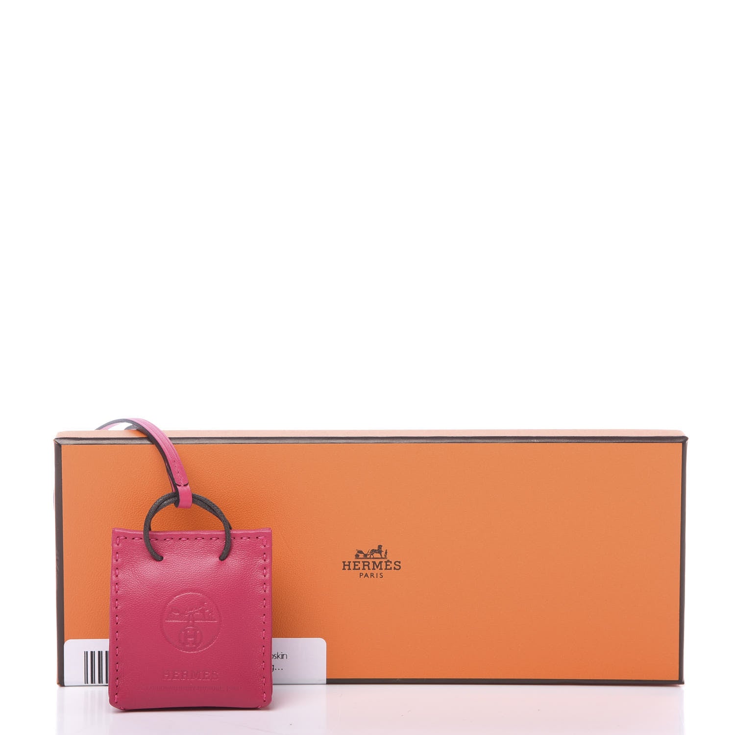 Hermes Milo Lambskin Swift Shopping Bag Charm Rose Mexico 4 of 4
