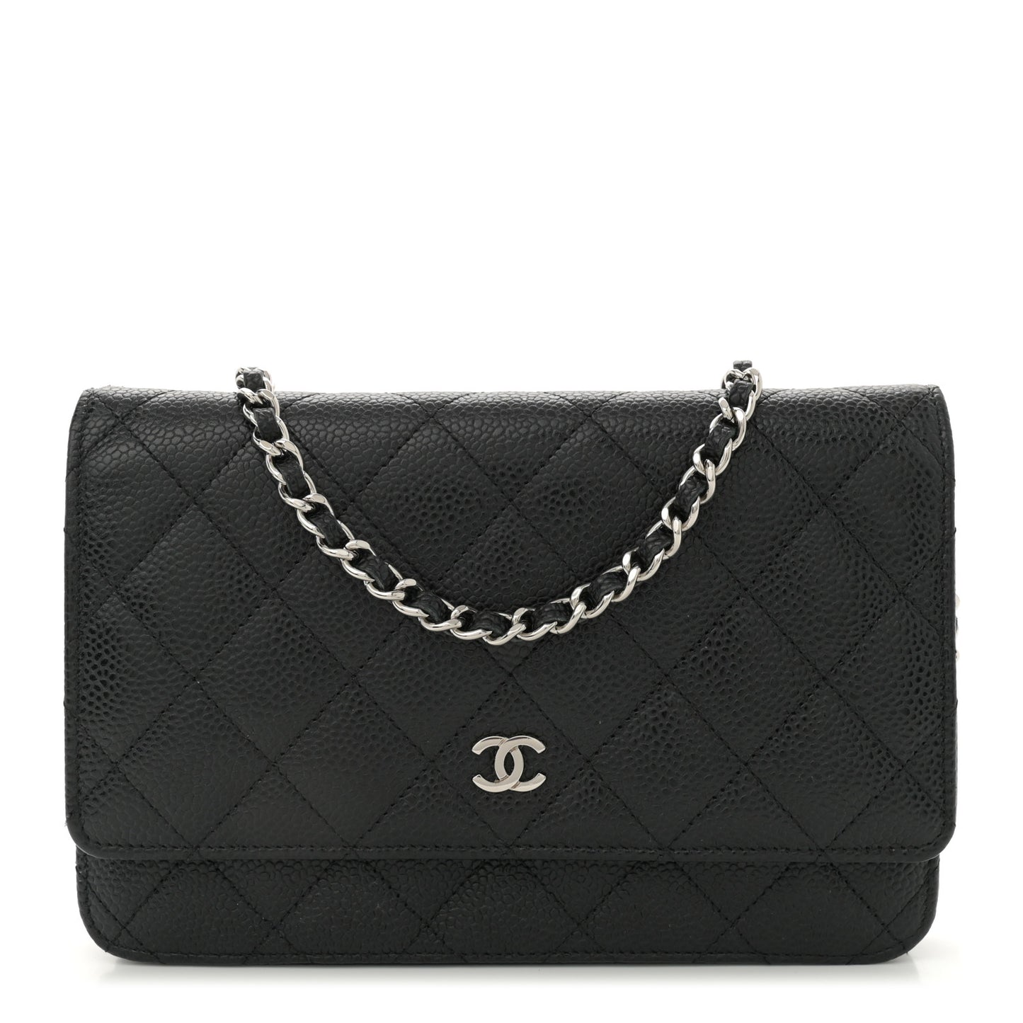 Caviar Quilted Wallet On Chain WOC Black