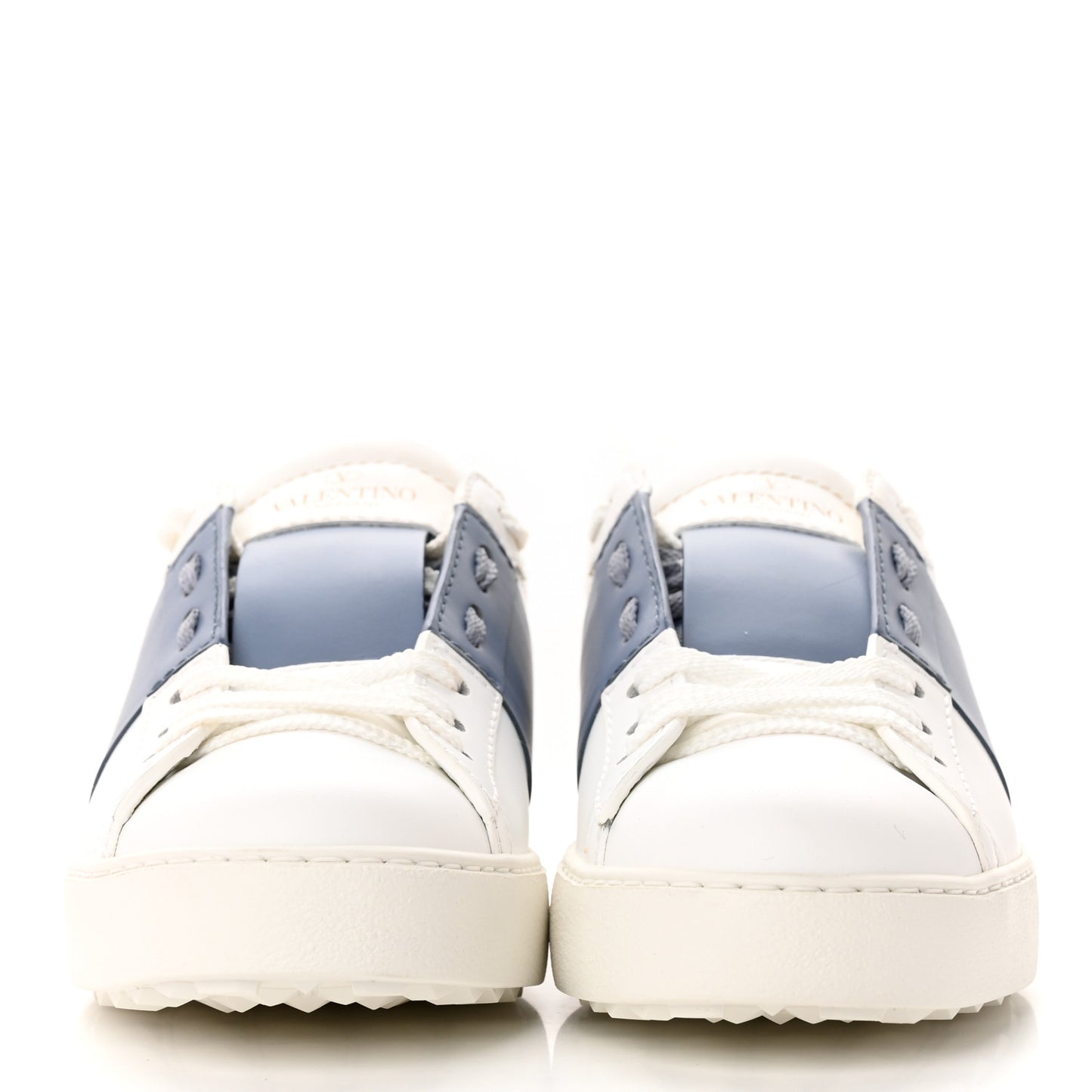 Calfskin Womens Rockstud Open Sneakers 36 White Niagara