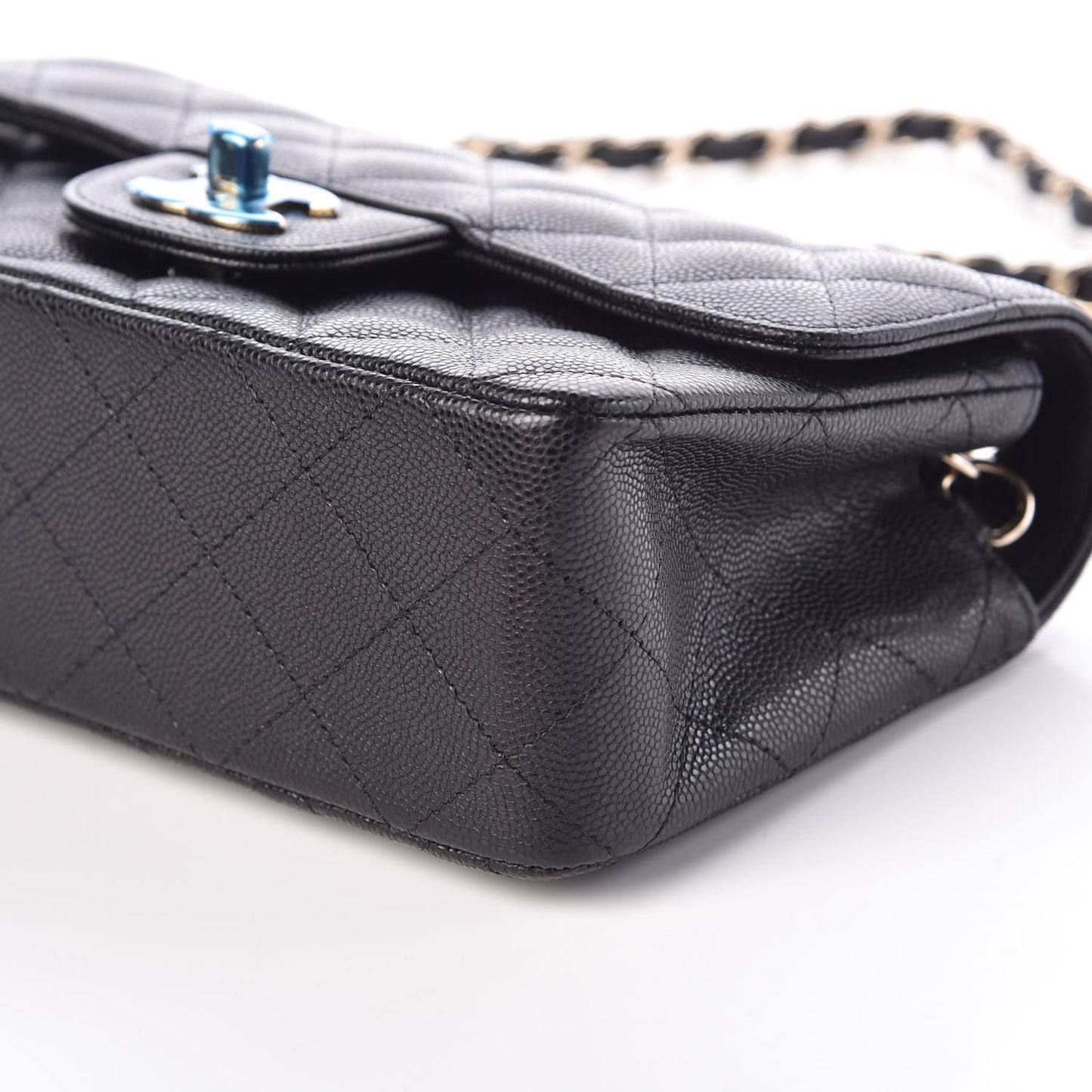 Caviar Quilted Mini Rectangular Flap Black