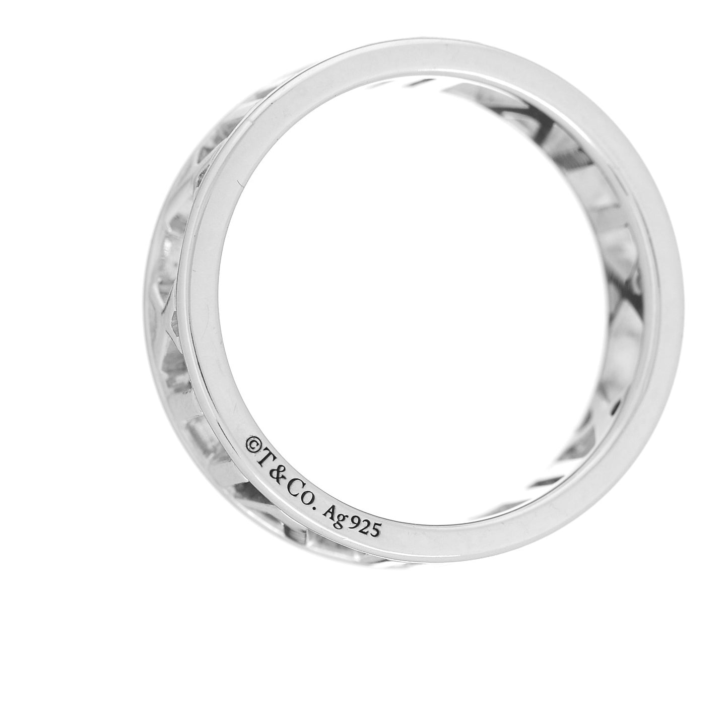 Sterling Silver Wide Atlas Open Ring 56 7.5