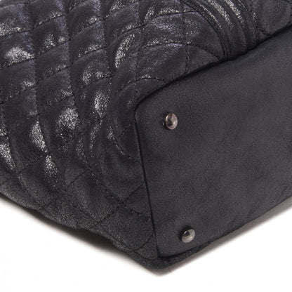 Chanel Goatskin Quilted Large Gentle Boy Shopping Tote Black 5 of 9