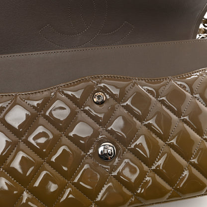 Chanel Patent Calfskin Quilted Jumbo Double Flap Grey 13 of 13