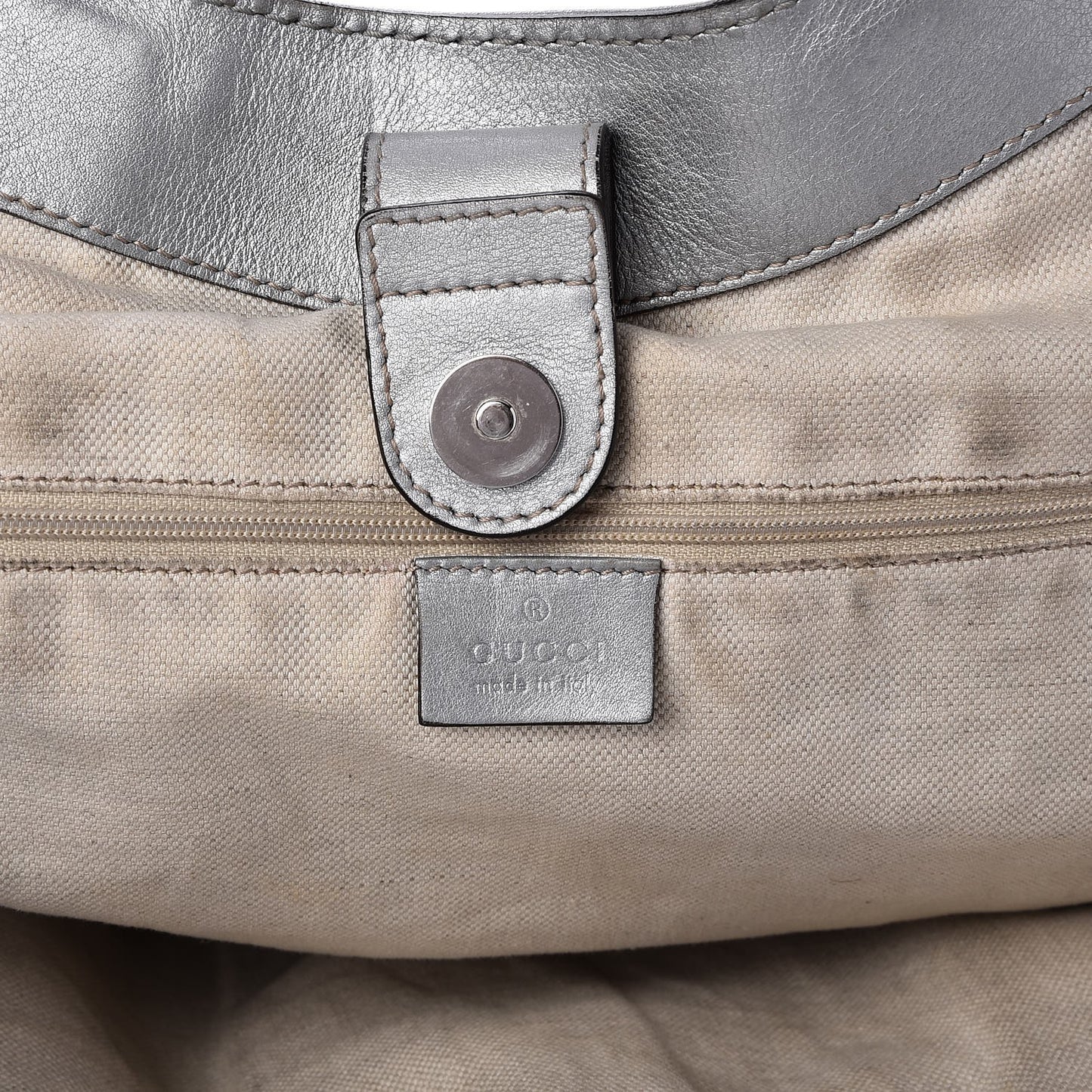 Guccissima Large Sukey Tote Silver
