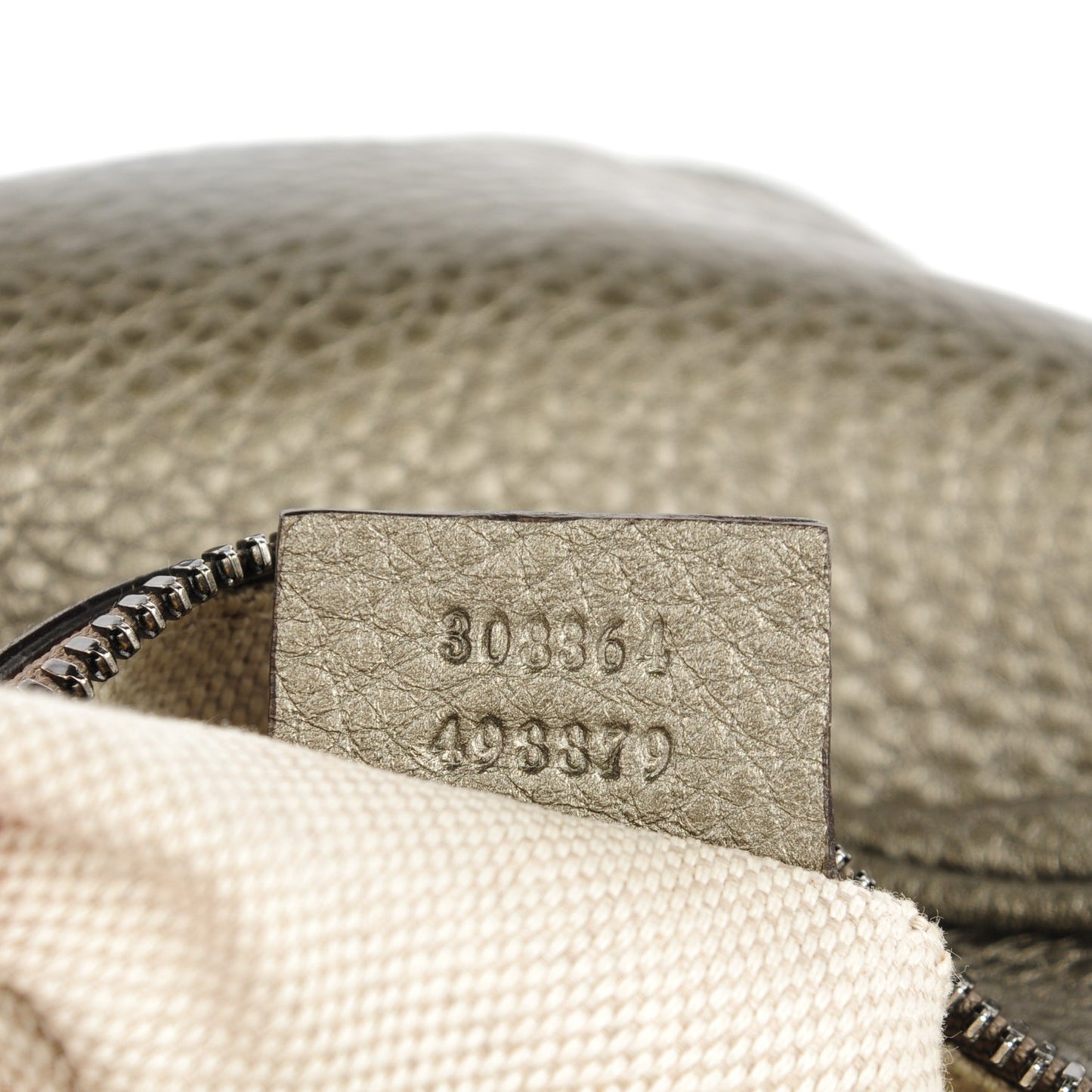 Metallic Pebbled Calfskin Small Soho Disco Bag Sasso