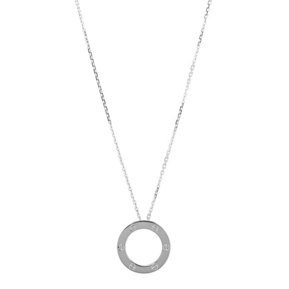 Cartier 18K White Gold LOVE Pendant Necklace 1 of 6
