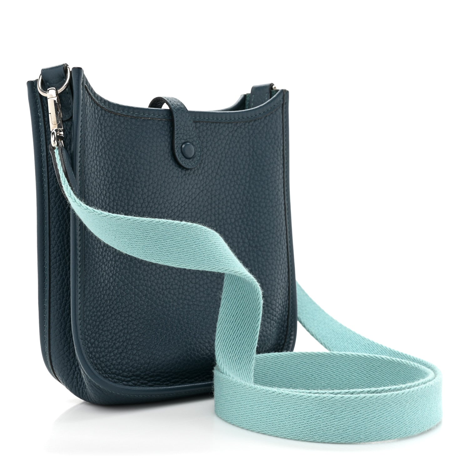 Hermes Taurillon Clemence Amazone Evelyne TPM Colvert Bleu Atoll 3 of 8