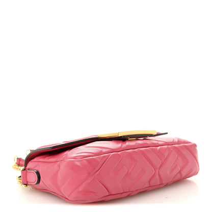 Fendi Nappa FF 1974 Embossed Mini Baguette Lampone 4 of 14