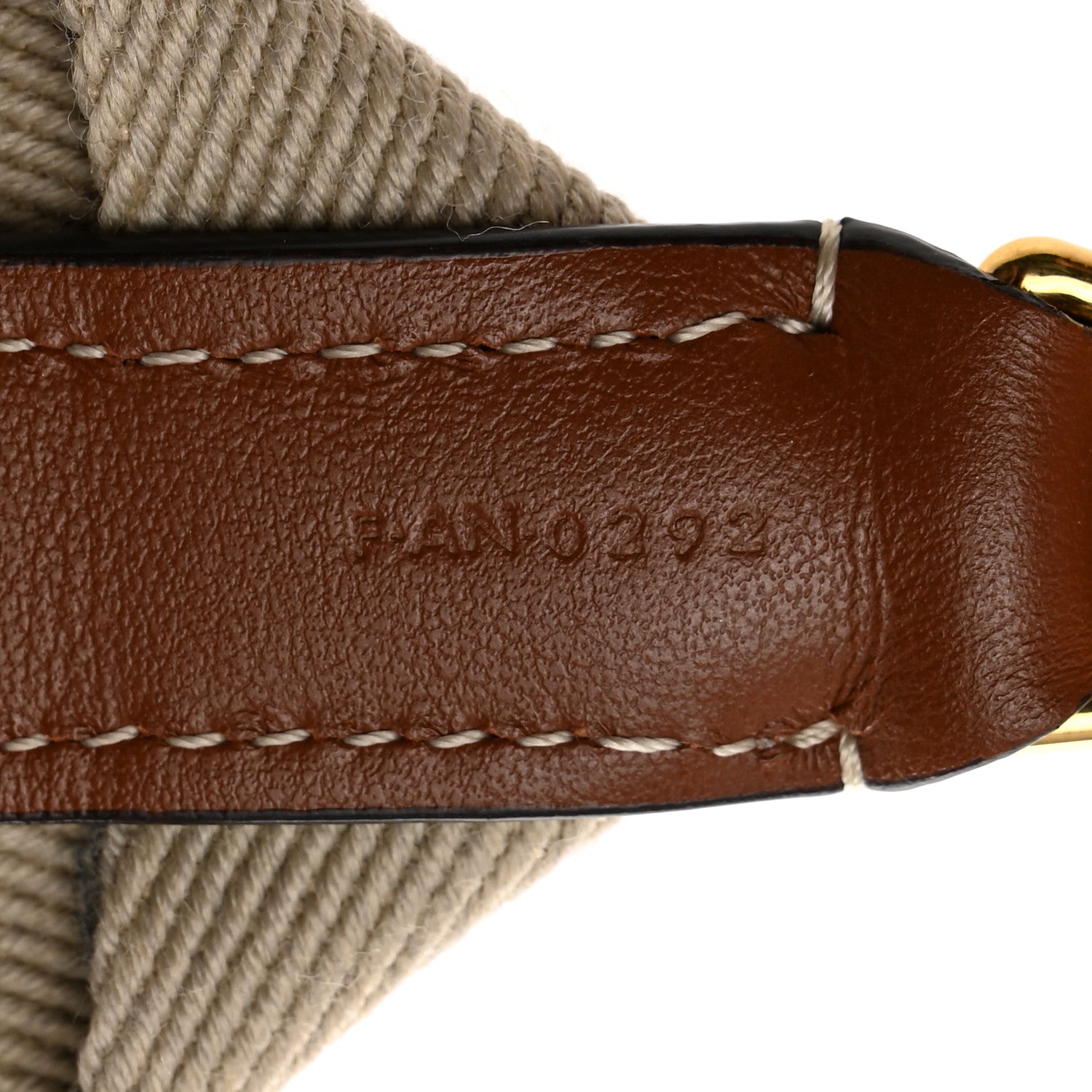 Celine Jacquard Wool Logo Short Strap Beige White 5 of 6