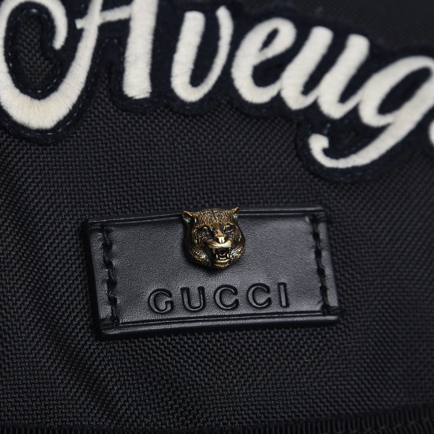 Techno Canvas Web L'Aveugle Par Amour Embroidered Double Buckle Backpack Black