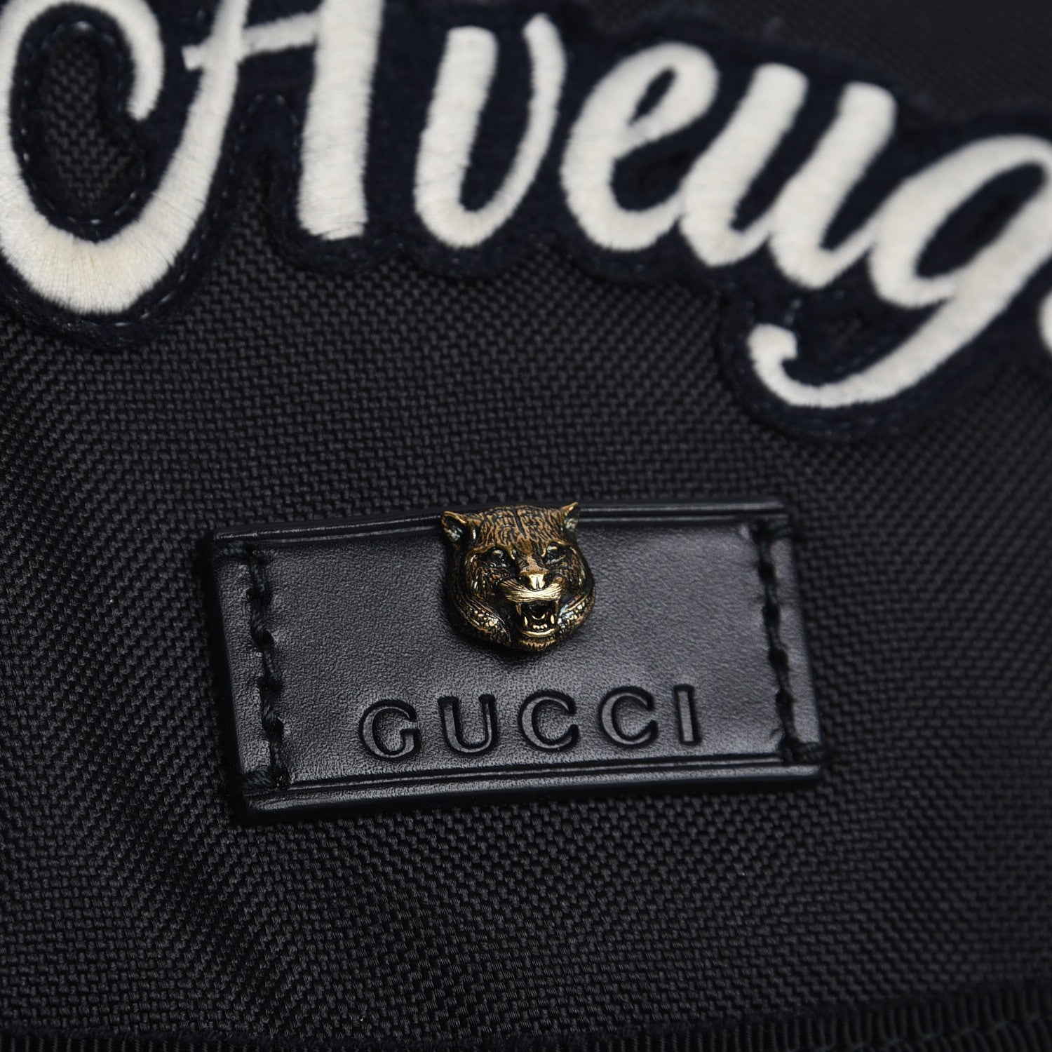Gucci Techno Canvas Web L'Aveugle Par Amour Embroidered Double Buckle Backpack Black 9 of 10