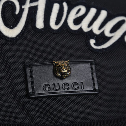Gucci Techno Canvas Web L'Aveugle Par Amour Embroidered Double Buckle Backpack Black 9 of 10
