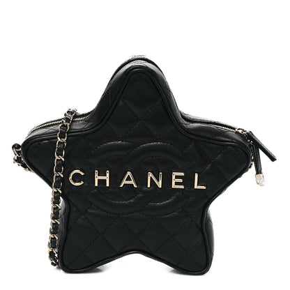 Chanel Lambskin Quilted Walk of Fame Star Bag Black 1 of 9