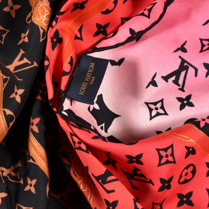 Louis Vuitton Silk Monogram Rising Confidential Square Scarf 70 Beige Multicolor 3 of 3