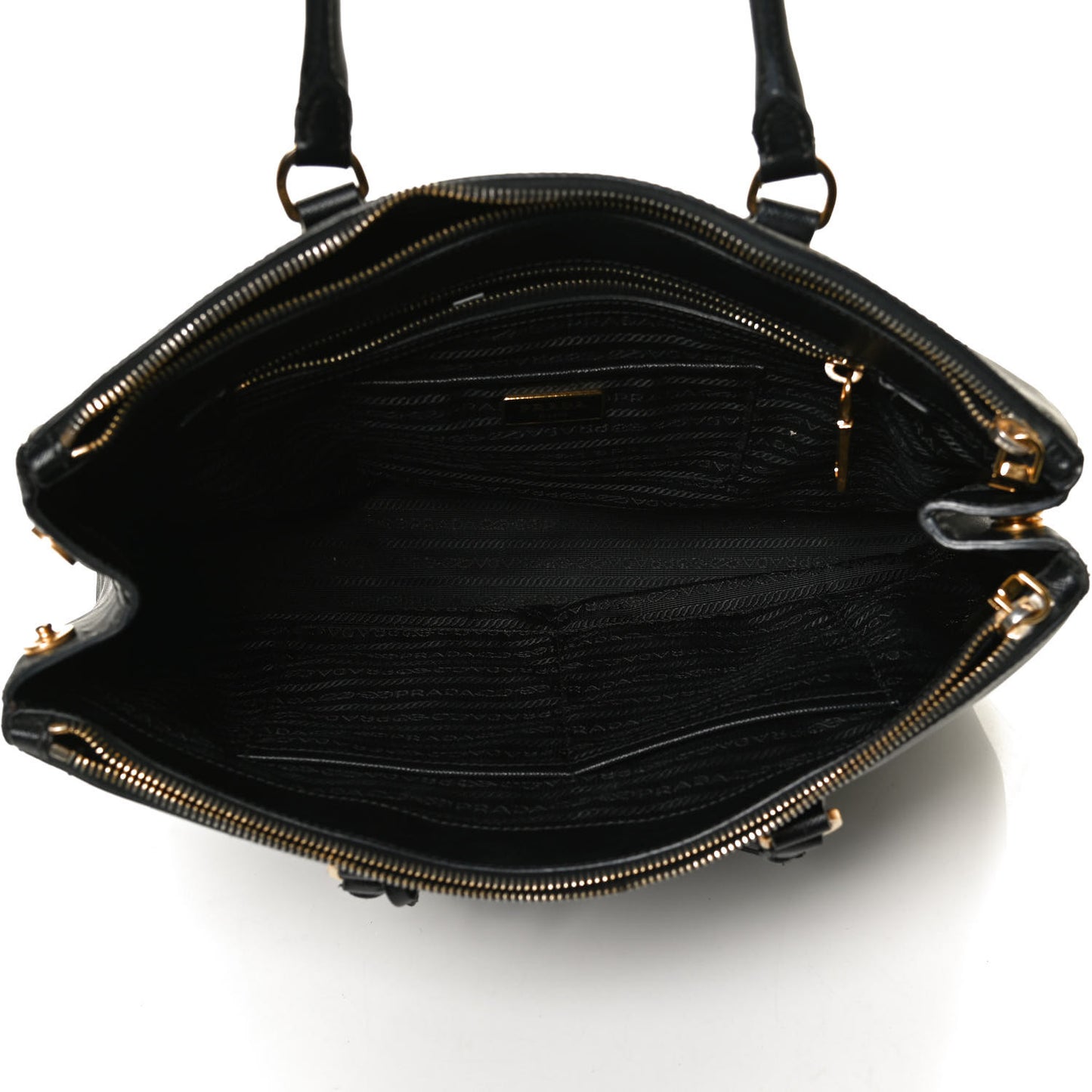 Saffiano Large Galleria Double Zip Tote Black