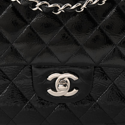 Chanel Distressed Patent Quilted Medium Double Flap Black 8 of 14