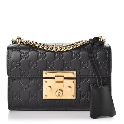 Gucci Guccissima Small Padlock Shoulder Bag Black 1 of 8