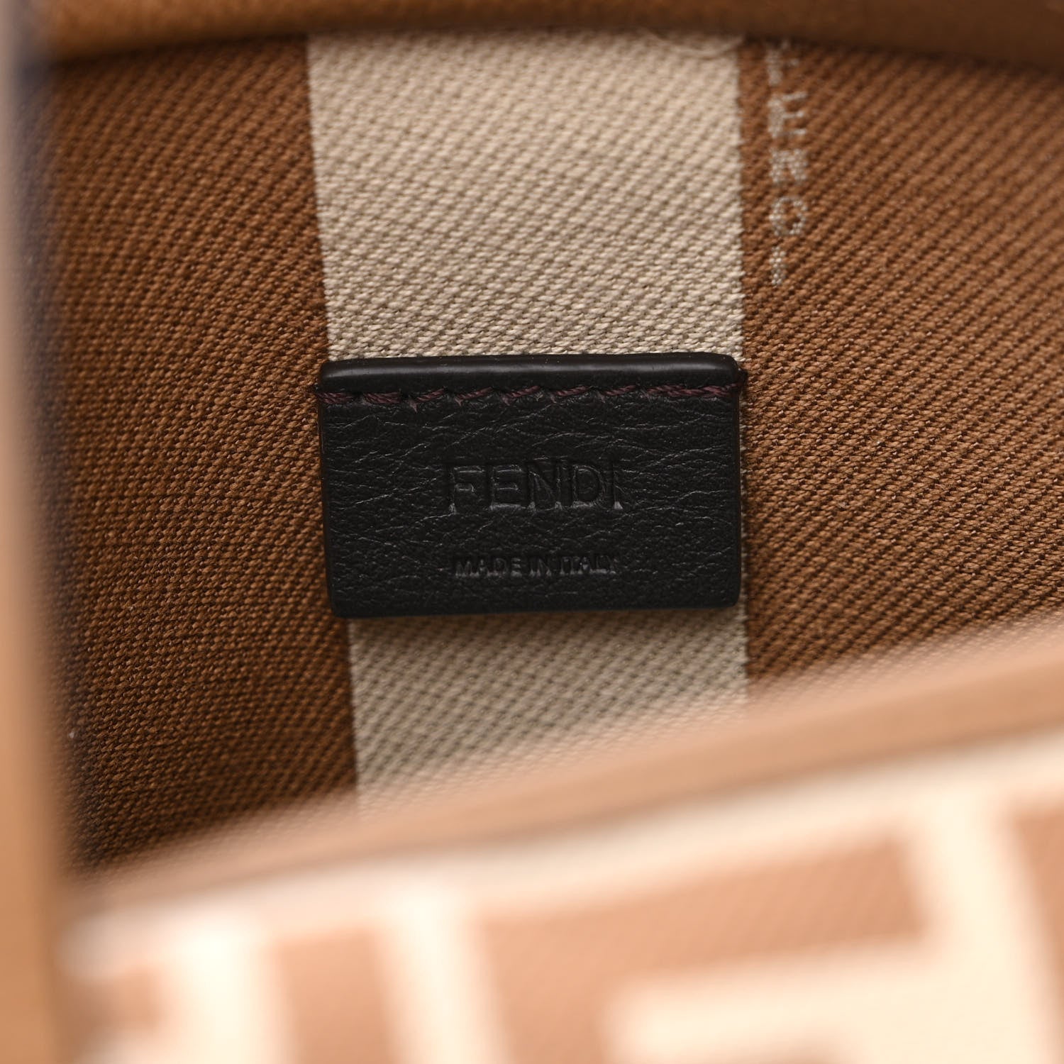 Fendi Fabric Calfskin FF Mini Roll Tote Beige Sand 7 of 12