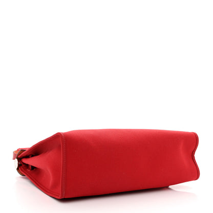 Hermes Military Toile Vache Hunter Herbag Zip PM 31 Rouge Piment 5 of 12