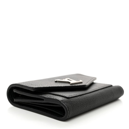 Louis Vuitton Soft Calfskin My Lockme Compact Wallet Black 4 of 6
