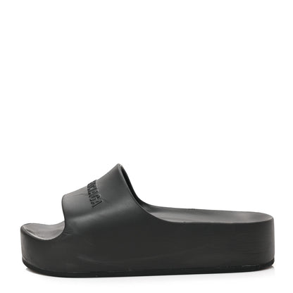 Balenciaga Rubber Chunky Platform Slide Sandals 38 Black 1 of 6