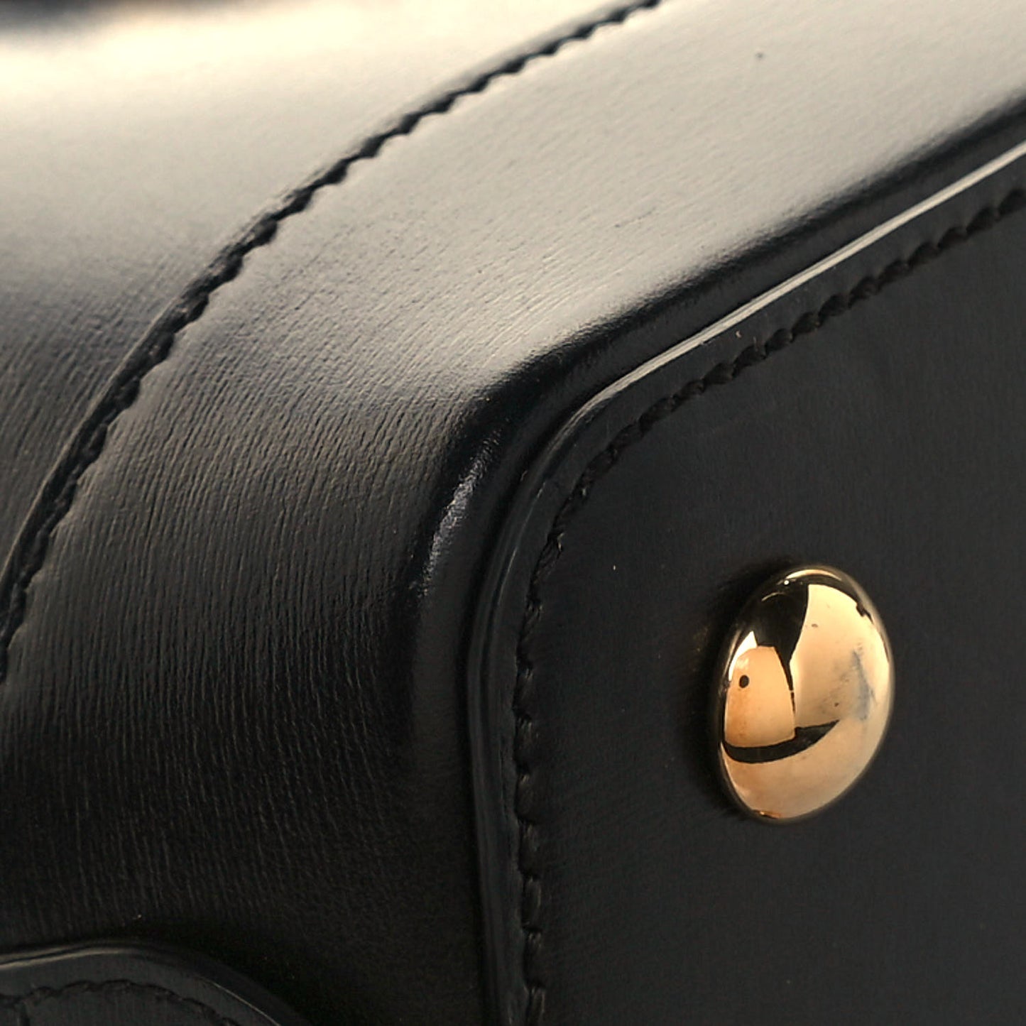 Boarded Plutone Calfskin Small Horsebit 1955 Top Handle Bag Black
