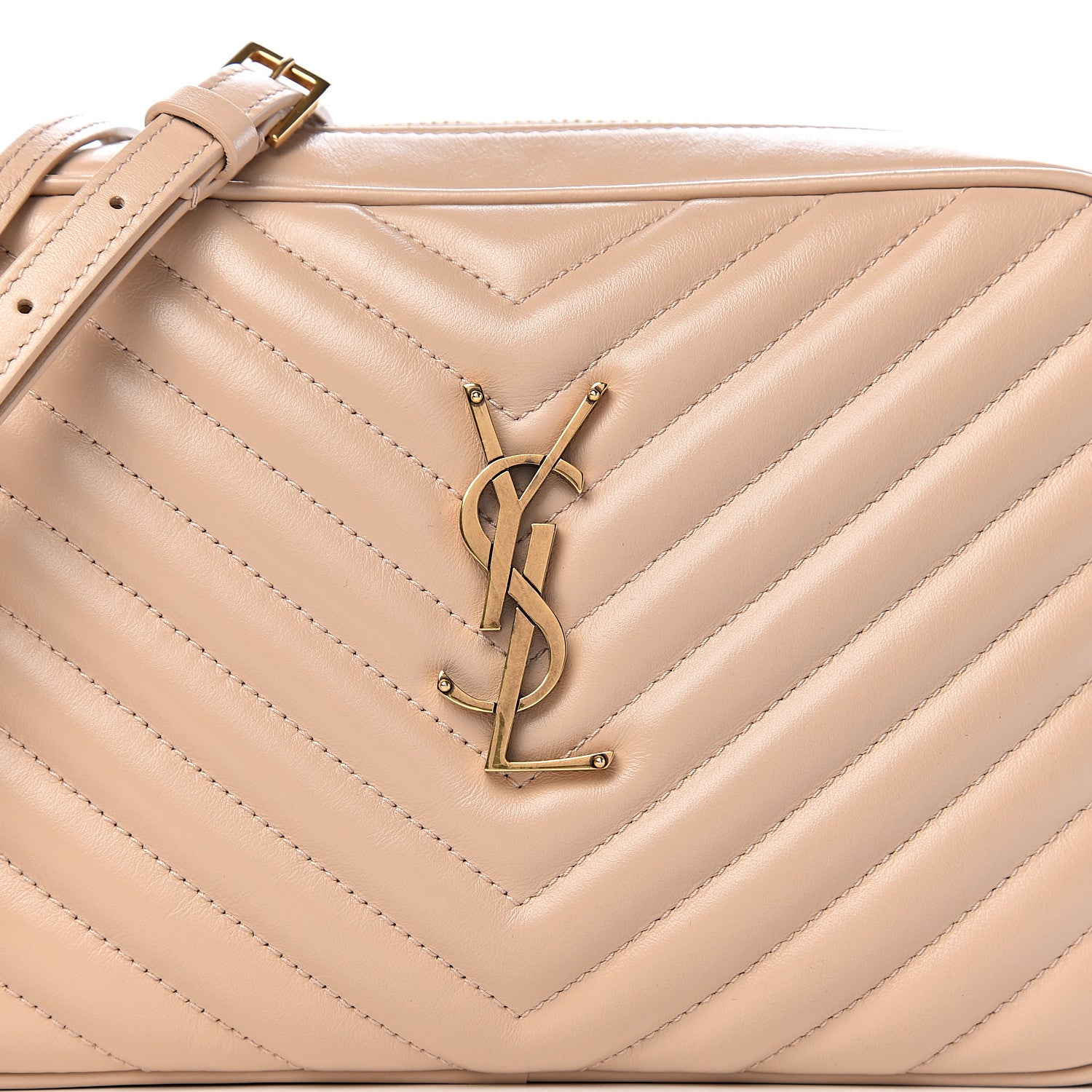 Saint Laurent Calfskin Matelasse Monogram Lou Camera Bag Nude Powder 8 of 8