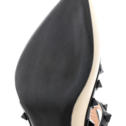 Valentino Garavani Calfskin Rockstud Ankle Strap 100mm Pumps 39.5 Light Ivory Black 10 of 11