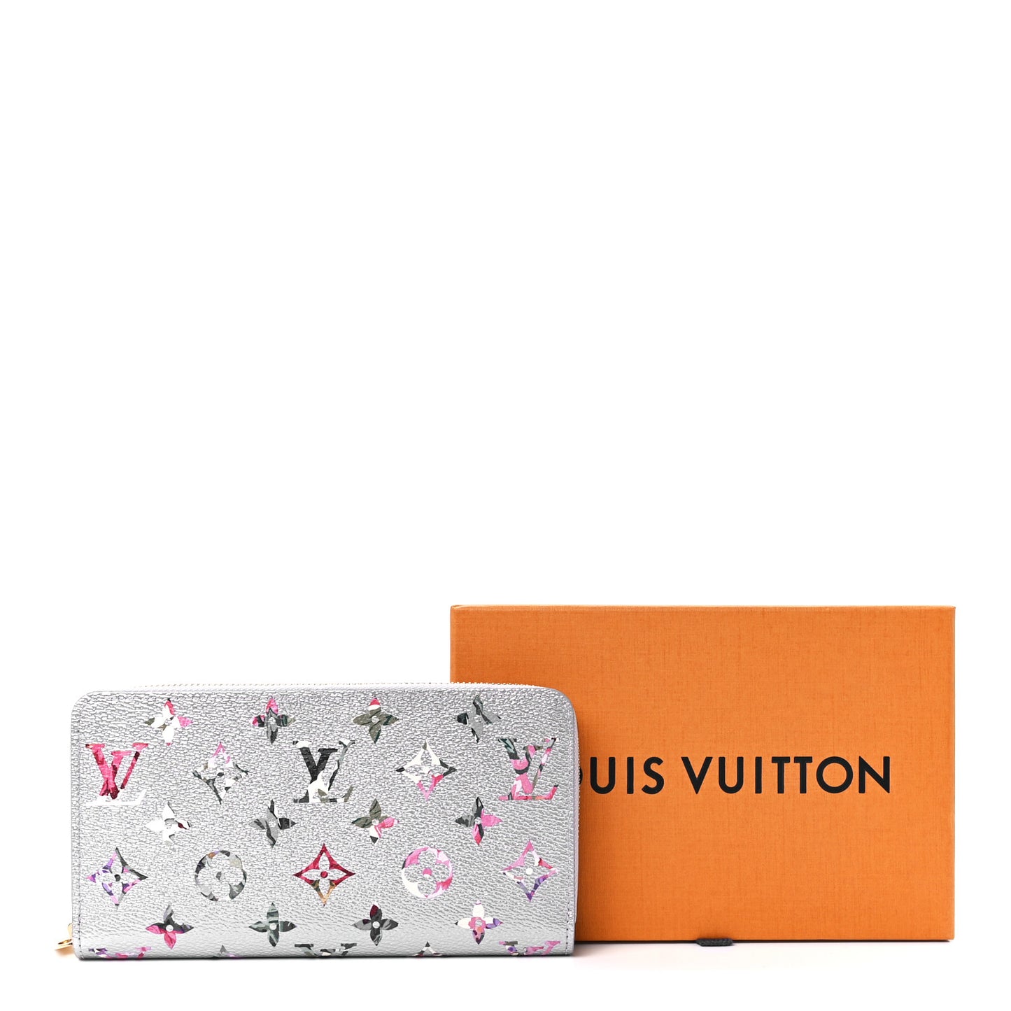 Metallic Monogram LV Garden Zippy Wallet Silver