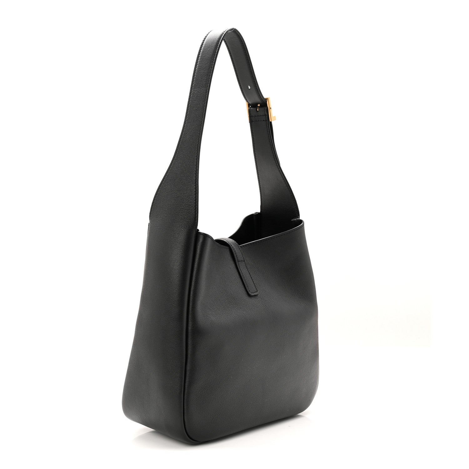 Saint Laurent Smooth Calfskin Small Le 5 A 7 Soft Hobo Black 3 of 10