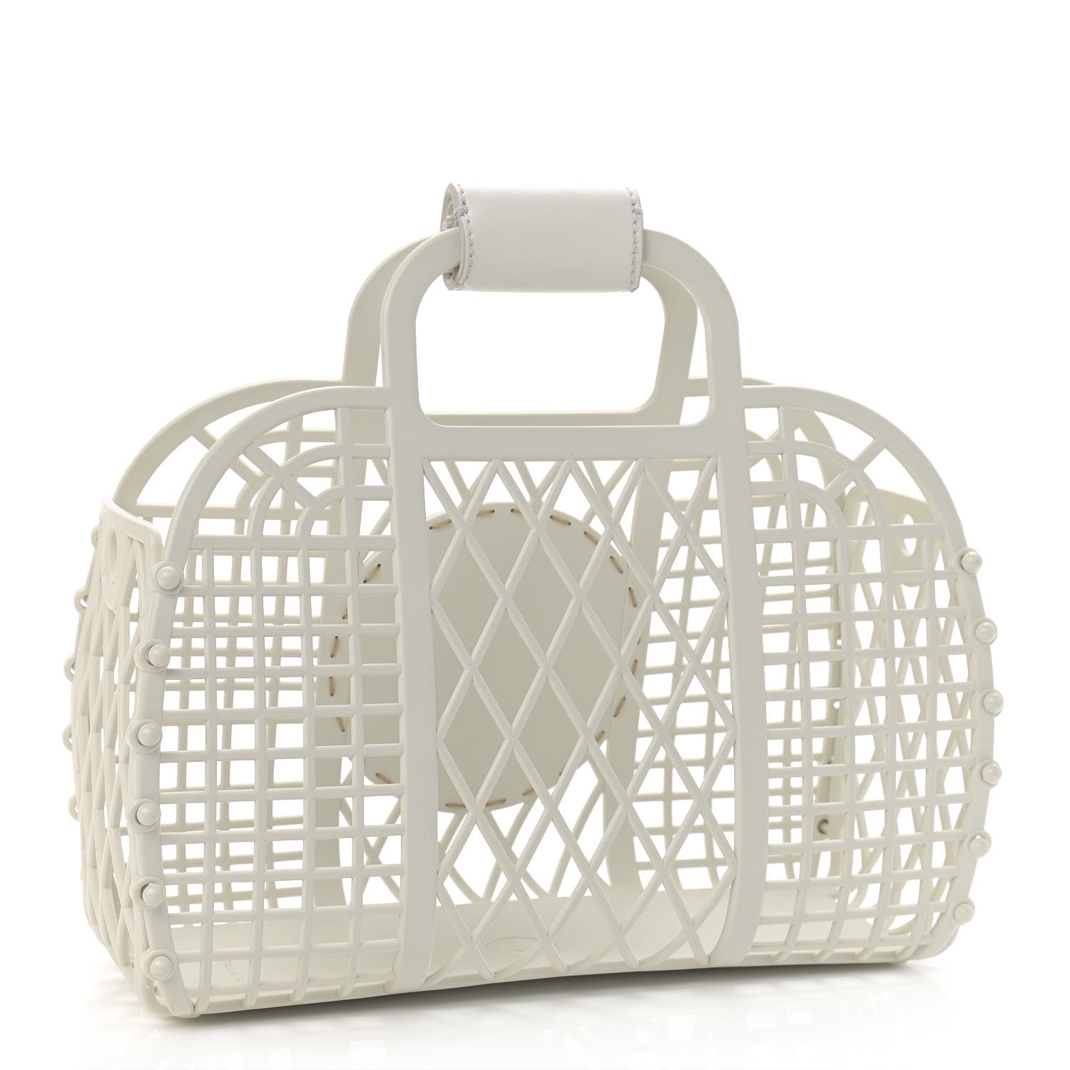Fendi Recycled Plastic Vitello Liberty Matte Small Fendi Basket White Ice 3 of 11