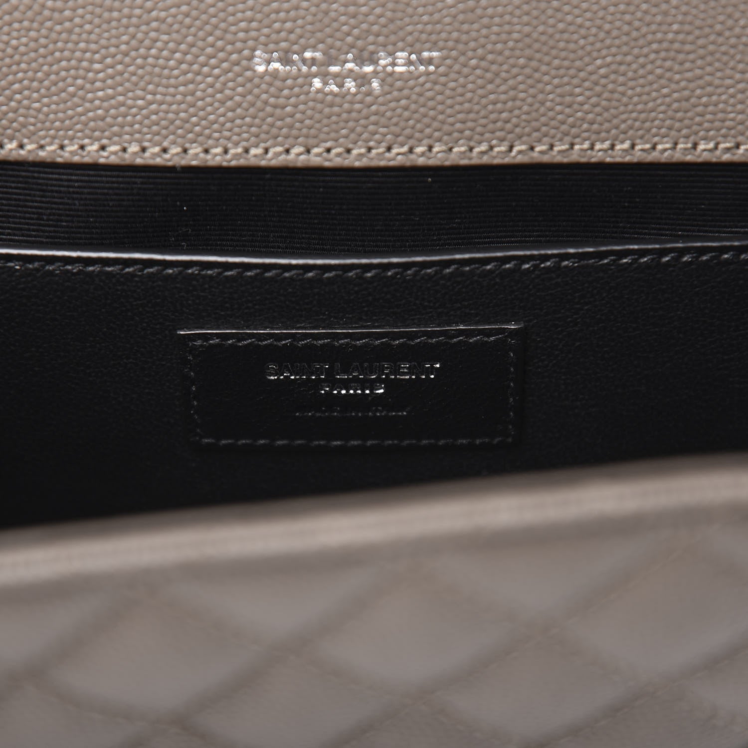 Saint Laurent Grain De Poudre Textured Mixed Matelasse Medium Triquilt Monogram Satchel Earth 7 of 10